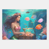 Zeemeermin Ocean Fish Girl's 3 Inpakpapier Vel (Voorkant 2)