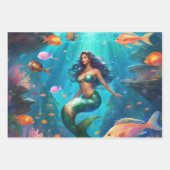 Zeemeermin Ocean Fish Girl's 3 Inpakpapier Vel (Voorkant)