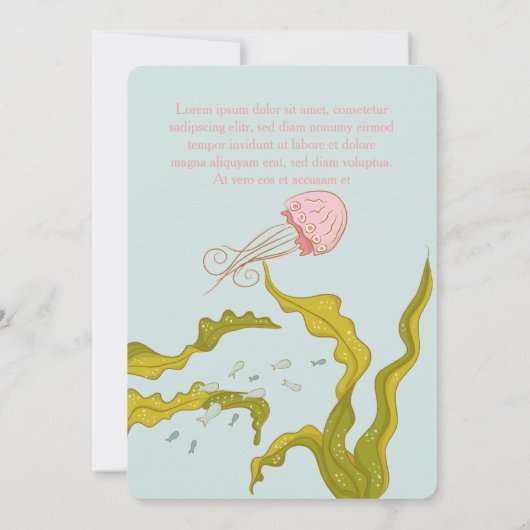 Zeemeermin Ocean Girl Roze Baby shower Uitnodiging (Achterkant)