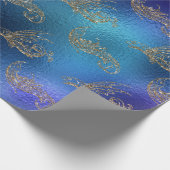 Zeemeermin Ocean Glitter Blue Navy Zee Creatures Cadeaupapier (Hoek)