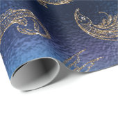 Zeemeermin Ocean Glitter Blue Navy Zee Creatures Cadeaupapier (Rol Hoek)