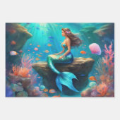 Zeemeermin Ocean Treasure Borst Meisje's 3 Inpakpapier Vel (Voorkant 3)