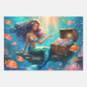 Zeemeermin Ocean Treasure Borst Meisje's 3 Inpakpapier Vel (Voorkant 2)