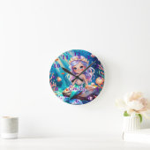 Zeemeermin Ocean Wall Clock – Bewerkbare naam Ronde Klok (Huis)