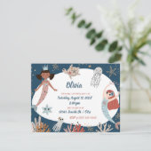 Zeemeermin Ocean Zee Beach Party Octopus Verjaarda Kaart (Staand voorkant)