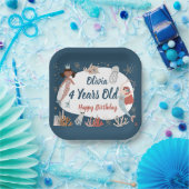 Zeemeermin Ocean Zee Beach Party Octopus Verjaarda Papieren Bordje (Feest)