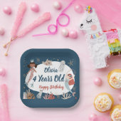 Zeemeermin Ocean Zee Beach Party Octopus Verjaarda Papieren Bordje (Feest)