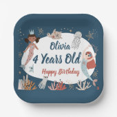 Zeemeermin Ocean Zee Beach Party Octopus Verjaarda Papieren Bordje (Voorkant)