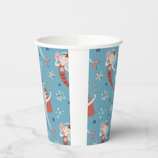 Zeemeermin Ocean Zee Kids Verjaardagsfeest Papieren Bekers (Links)