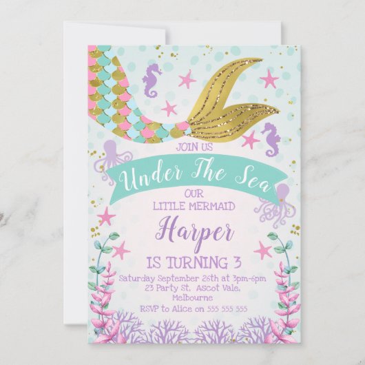 Zeemeermin of in het kader van de uitnodiging tot  (Voorkant)