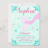 Zeemeermin of onder het Zee Aqua Blauwgroen Splash Kaart (Voorkant)