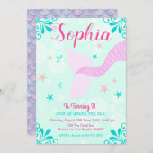 Zeemeermin of onder het Zee Aqua Blauwgroen Splash Kaart (Voorkant / Achterkant)