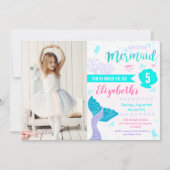 Zeemeermin of onder het Zee Aqua Blauwgroen verjaa Kaart (Voorkant)