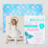 Zeemeermin of onder het Zee Aqua Blauwgroen verjaa Kaart (Voorkant / Achterkant)