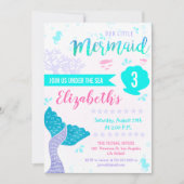 Zeemeermin of onder het Zee Splash Aqua Blauwgroen Kaart (Voorkant)