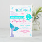 Zeemeermin of onder het Zee Splash Aqua Blauwgroen Kaart (Staand voorkant)