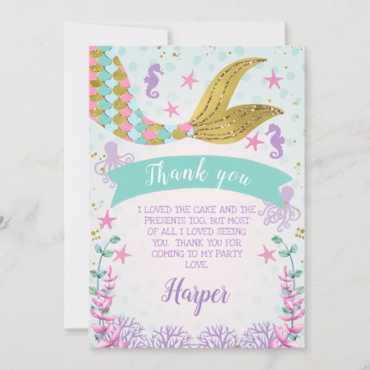 Zeemeermin of onder het Zee verjaardagskaart Kaart (Voorkant)