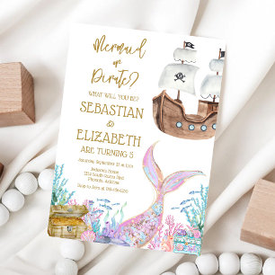 Zeemeermin of Piraat Verjaardag Kaart