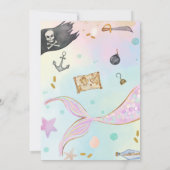 Zeemeermin of Piraten Verjaardag Onder het Zee Par Kaart (Achterkant)