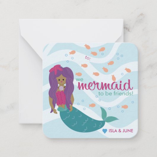 Zeemeermin om vrienden te zijn - S - Classroom Val Notitiekaartje (Voorkant)