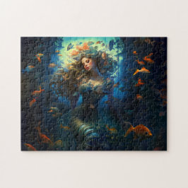 Zeemeermin Omringd Door Fantasie Schilderij Van Vi Legpuzzel