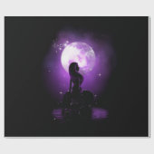 Zeemeermin onder de maan cadeaupapier (Vlak)