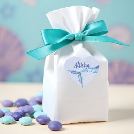 Zeemeermin Onder De Oceaan Blauw & Paarse Geperson Hart Sticker