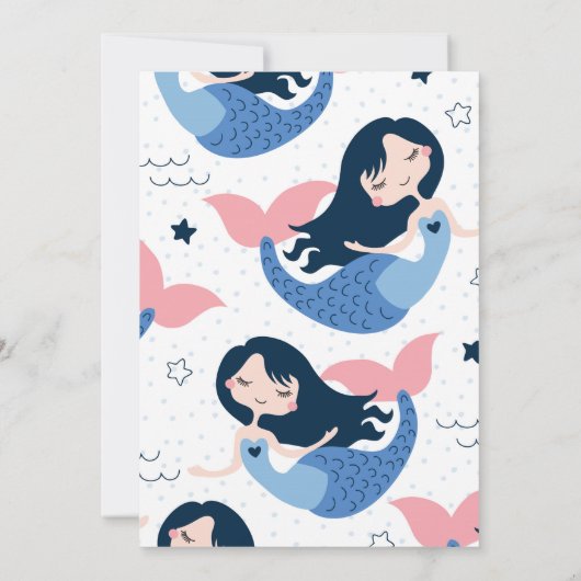 Zeemeermin onder de uitnodiging tot vrijdag van he (Achterkant)