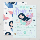 Zeemeermin onder de uitnodiging tot vrijdag van he (Voorkant / Achterkant)