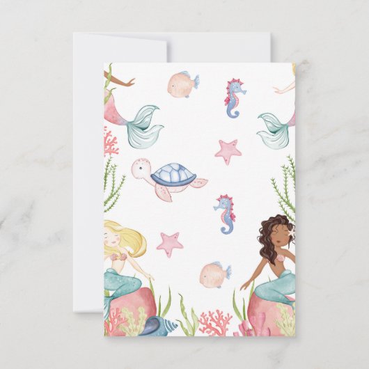 Zeemeermin onder de uitnodiging tot vrijdag van he (Achterkant)