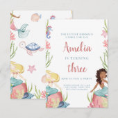 Zeemeermin onder de uitnodiging tot vrijdag van he (Voorkant / Achterkant)