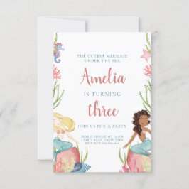 Zeemeermin onder de uitnodiging tot vrijdag van he