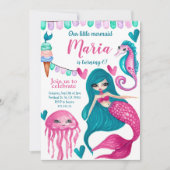 Zeemeermin onder de uitnodiging tot vrijdag van he (Voorkant)