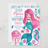 Zeemeermin onder de uitnodiging tot vrijdag van he (Voorkant)