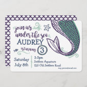 Zeemeermin onder de uitnodiging tot vrijdag van he (Voorkant / Achterkant)