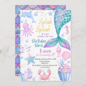 Zeemeermin onder de uitnodiging tot vrijdag van he (Voorkant / Achterkant)