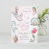 Zeemeermin onder de uitnodiging tot vrijdag van he (Staand voorkant)