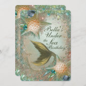 Zeemeermin onder de uitnodigingen van de Partij va (Voorkant / Achterkant)