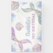 Zeemeermin Onder de Zee 3de Verjaardag Spandoek (Verticaal)