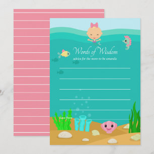 Zeemeermin Onder de Zee Baby Shower Advies voor Mo Kaart