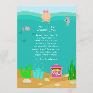 Zeemeermin Onder de Zee Baby Shower Bedankt