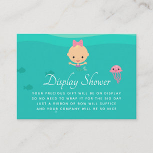 Zeemeermin onder de zee baby shower display shower informatiekaartje