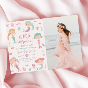 Zeemeermin onder de zee baby shower uitnodiging fo