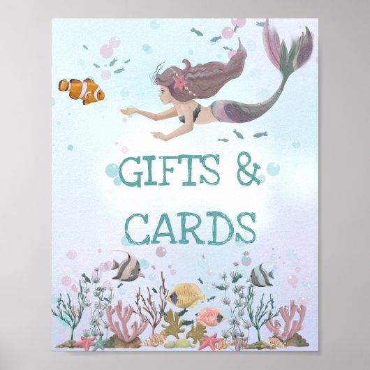 Zeemeermin onder de zee cadeaus en kaarten poster (Voorkant)