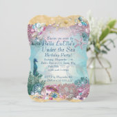 Zeemeermin onder de Zee Feest Uitnodigingen (Staand voorkant)