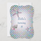 Zeemeermin onder de zee feestuitnodigingen kaart (Achterkant)