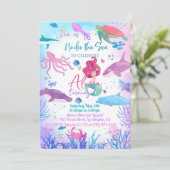 Zeemeermin onder de zee kaart (Staand voorkant)