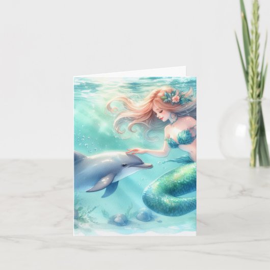 Zeemeermin Onder de Zee Kust Bedankkaart (Voorkant)