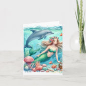 Zeemeermin Onder de Zee Kust Bedankkaart (Voorkant)