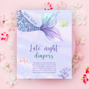 Zeemeermin onder de zee Late luiers Poster